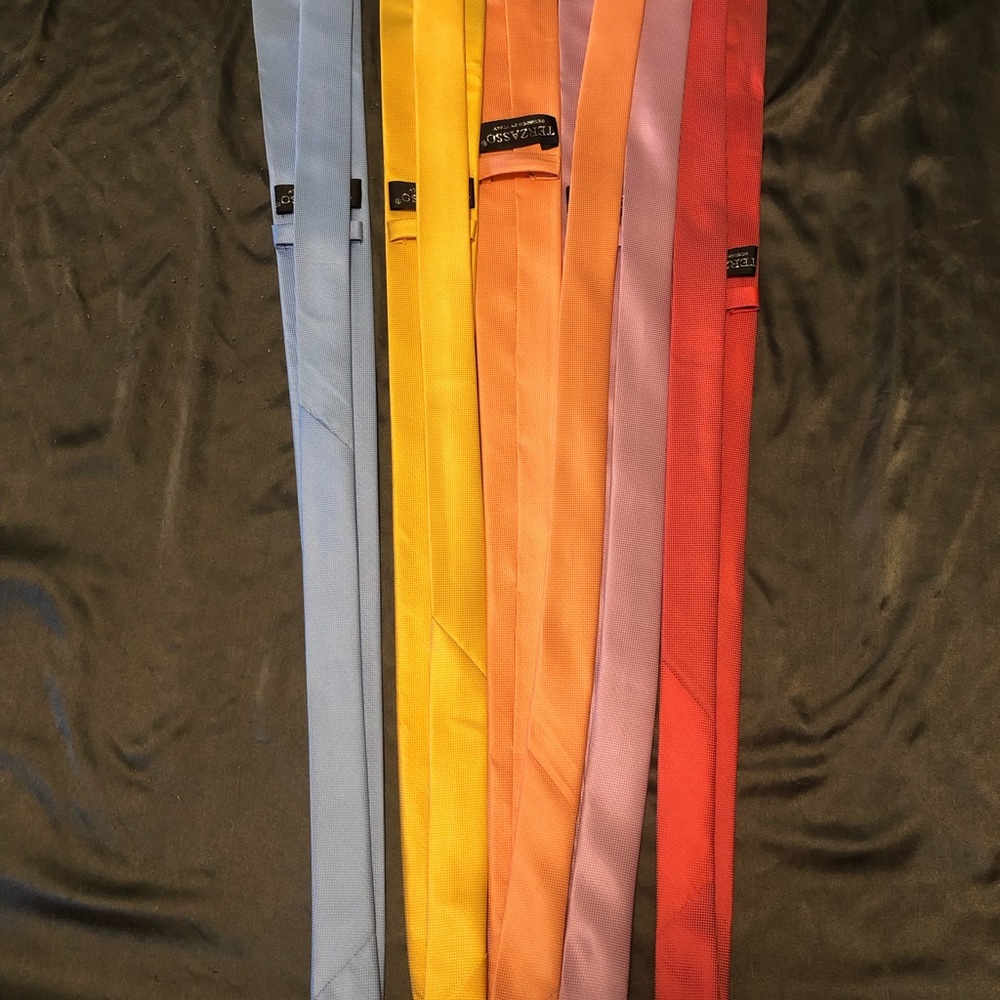 5 Men’s Ties Solid Multi-Colored Bundle Pack Lot - image 2